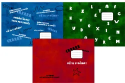  Panel na šití - látkový obal na sešit A4 s texty