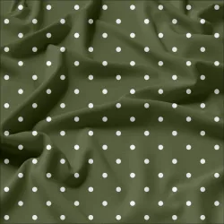 Bílý puntík 7mm Khaki - materiálové varianty | Bela- polyesterový úplet, Torino -úplet funkční, MILKY -úplet funkční, FERRA -úplet, LYCRA --úplet funkční, PUSH UP LYCRA/ plavkovina, Garzato- počesaný funkční úplet, Termo lycra počesaná, DOLOMITY -počesaný 250 gsm, Softshell zimní 320 gsm, Softshell LETNÍ NEPRUŽNÝ, Softshell ZIMNÍ PRUŽNÝ 220 gsm, Softshell letní pružný 220gsm, Softshell jarní 285 gsm, Softshell BERÁNEK, Kočárkovina, Micropeach -tkanina 100 % pes, Silver pružné plátno, SILKY, Venezie úplet, Satén úpletový Valentino  PES+el., Microplyš pružný