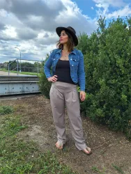 Elektronický střih - Dámské kalhoty se záhyby Simona