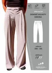 Elektronický střih - Dámské kalhoty se záhyby Simona