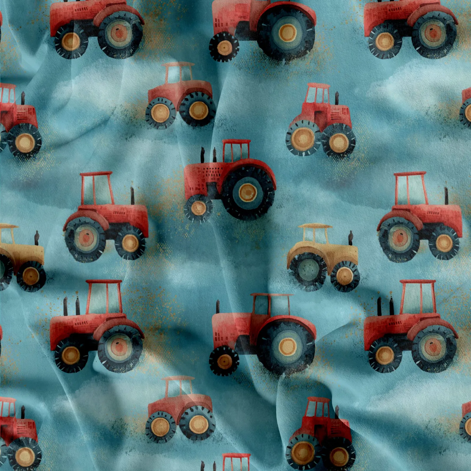 traktory- vzor k tisku na úplet, teplákovinu, softshell a další mavaga design