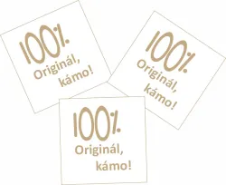 Koženkový štítek gravír - " 100% originál KÁMO " -varianty vyrobeno v EU