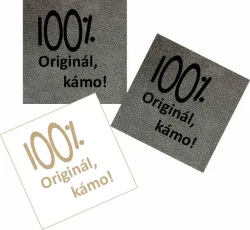 Koženkový štítek gravír - " 100% originál KÁMO " -varianty | 100% originál KÁMO - tmavý, 100% originál KÁMO- světlý Koženkový štítek gravír - " 100% originál KÁMO " -varianty | 100% originál KÁMO - tmavý, 100% originál KÁMO- světlý