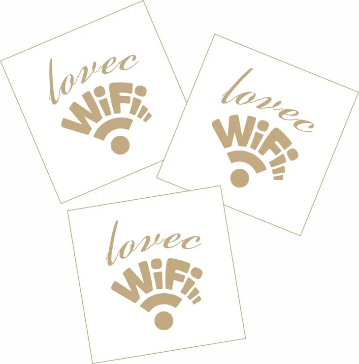 koženkový štítek - Lovec WIFI- světlý vyrobeno v EU
