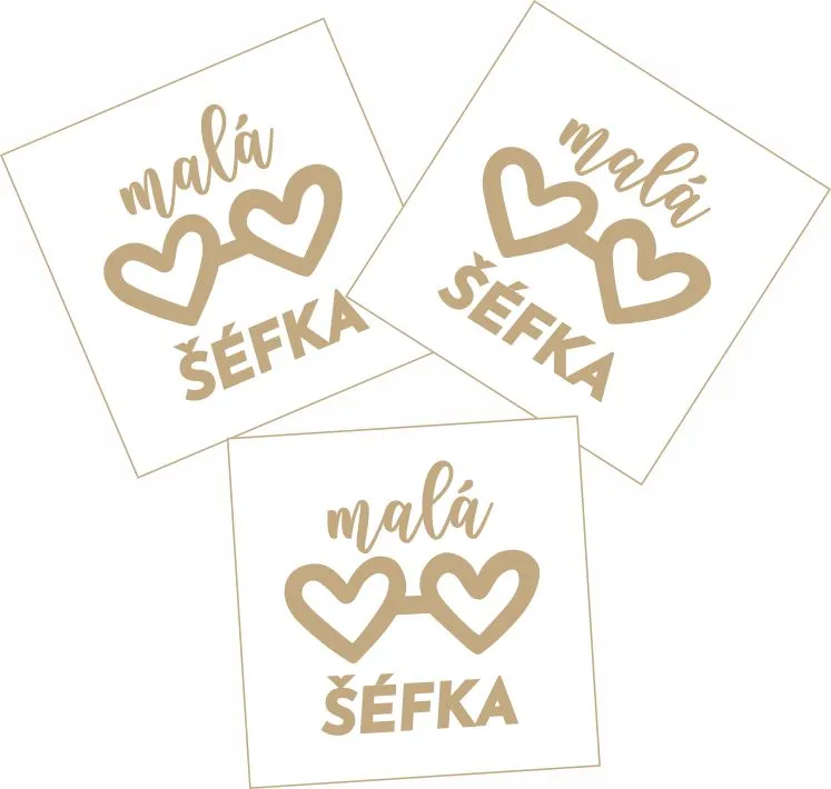 koženkový štítek - Malá šéfka- světlý vyrobeno v EU