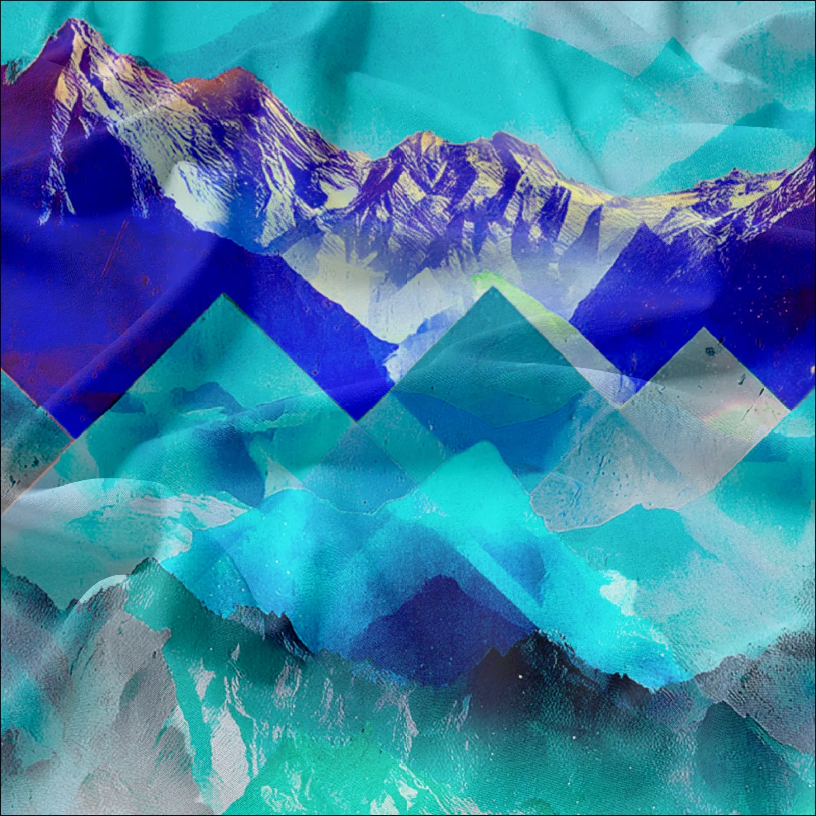 Vzor na látku s horami - modré mavaga design